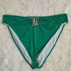 PLT Green Bikini Bottom with Gold Accent